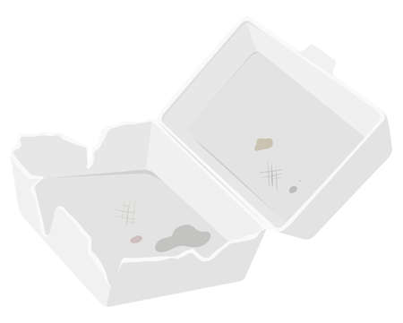 Used foam box on the ground illustrationのイラスト素材