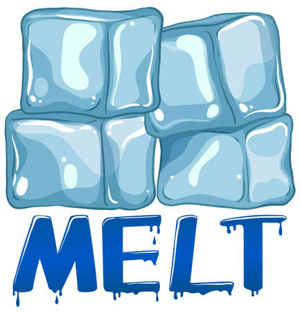 Font design for word melt illustrationのイラスト素材