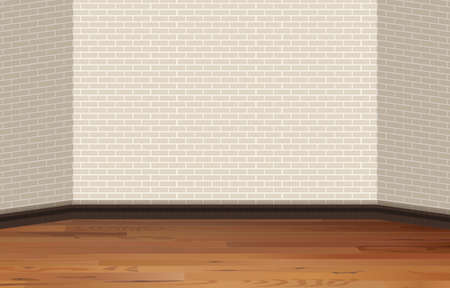Brick wall and wooden floor illustrationのイラスト素材