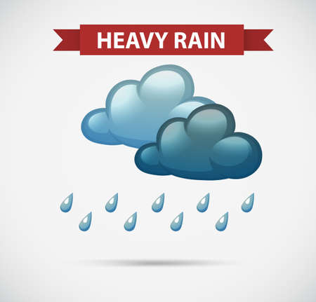 Weather icon for heavy rain illustrationのイラスト素材