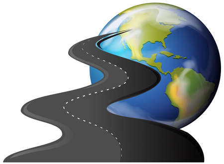 Road to the planet earth illustrationのイラスト素材