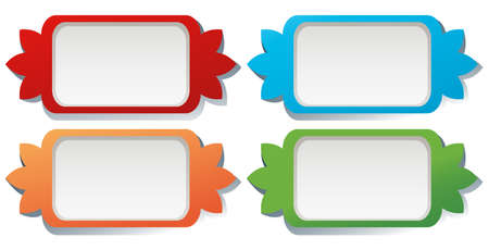 Square label design in four colors illustrationのイラスト素材