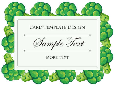 Card template with brocolli frame illustrationのイラスト素材