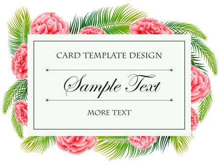 Card template with pink flowers illustrationのイラスト素材