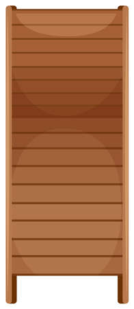 Wooden partition wall on white background illustrationのイラスト素材
