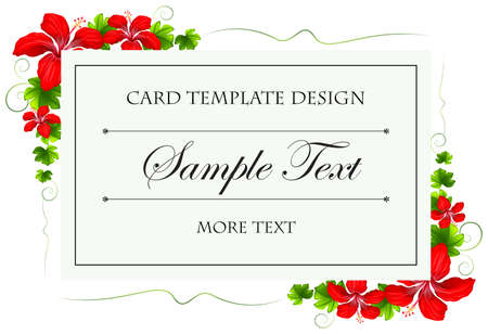 Card template with flowers and leaves illustrationのイラスト素材