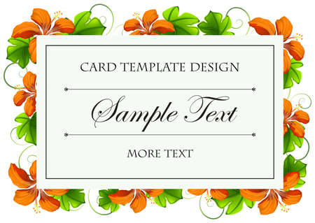 Card template with orange flowers illustrationのイラスト素材