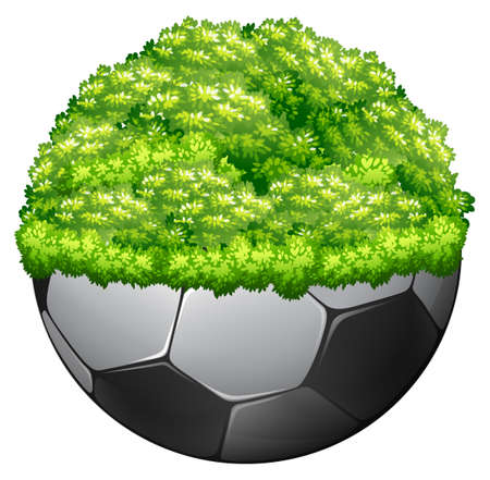 Football and green grass illustrationのイラスト素材