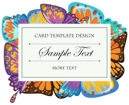 Card template with butterfly wings illustrationのイラスト素材