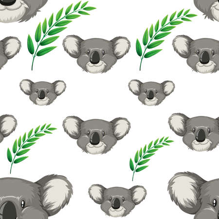Seamless background with koala bears illustrationのイラスト素材