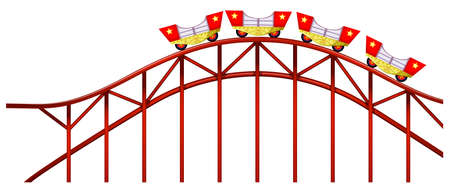 Rollercoster with empty carts illustrationのイラスト素材