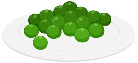Plate of green peas illustrationのイラスト素材