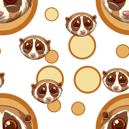 Seamless background with meerkat faces illustrationのイラスト素材