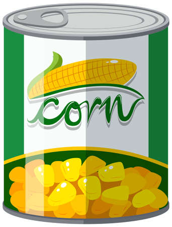 Corn in aluminum can illustrationのイラスト素材