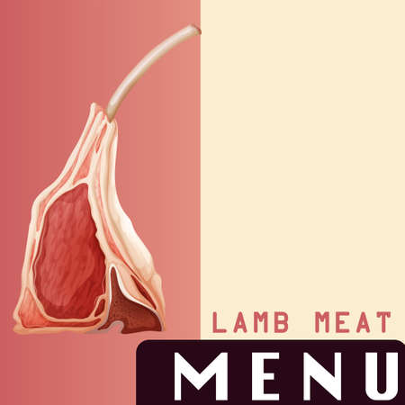 Lamb meat on menu illustrationのイラスト素材