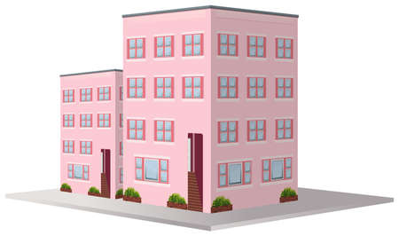 3D design for two apartment buildings illustrationのイラスト素材