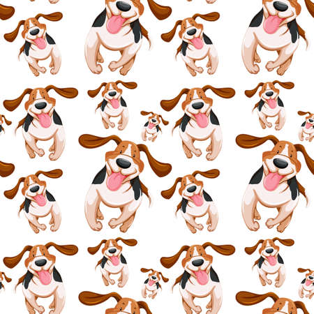 Seamless background design with little dogs illustrationのイラスト素材