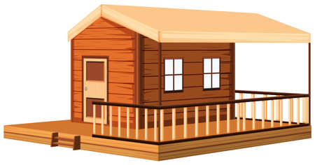 Architecture design for wooden cottage illustrationのイラスト素材