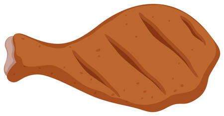 Chicken drumstick on white background illustrationのイラスト素材