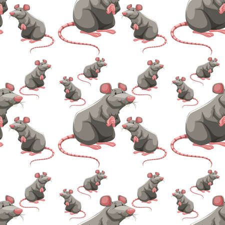 Seamless background with gray mouses illustrationのイラスト素材