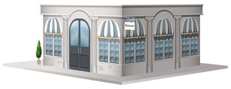 Architecture design for shop with vintage style illustrationのイラスト素材