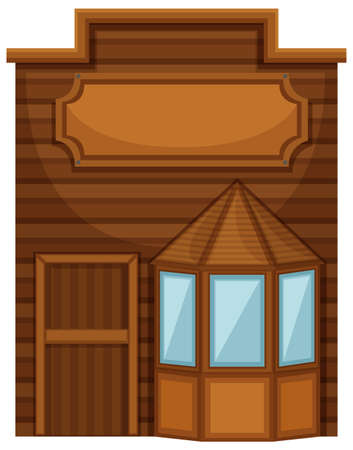 Wooden shop in wester design illustrationのイラスト素材