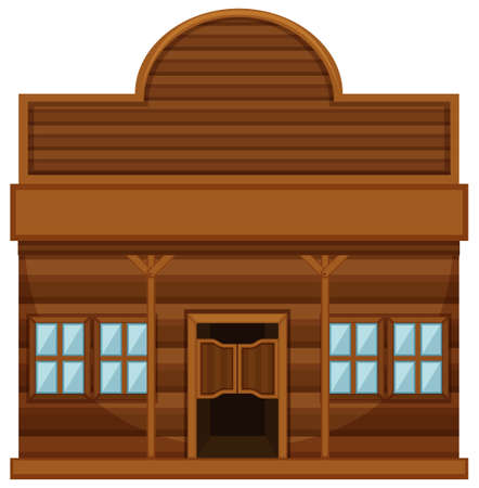 Western style building for shop illustrationのイラスト素材
