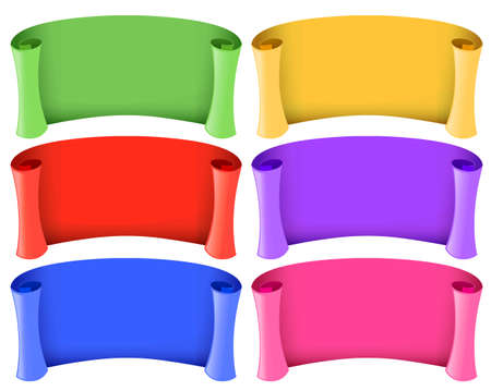 Banner template in six colors illustrationのイラスト素材