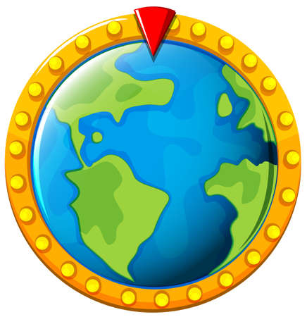 Game board with earth in middle illustrationのイラスト素材