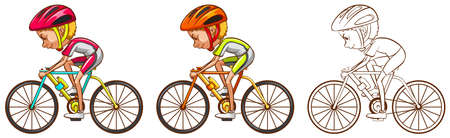 Drafting character for cyclist illustrationのイラスト素材