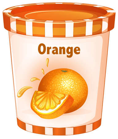 Orange yogurt in cup illustrationのイラスト素材