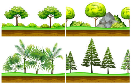 Seamless background with scenes in the park illustrationのイラスト素材