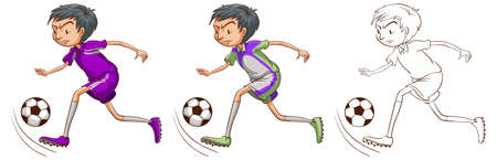 Doodle character for soccer player illustrationのイラスト素材
