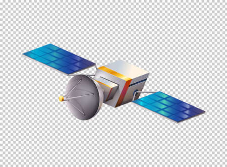 Modern satellite on transparent background illustrationのイラスト素材