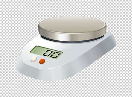 Digital scale with flat plate illustrationのイラスト素材