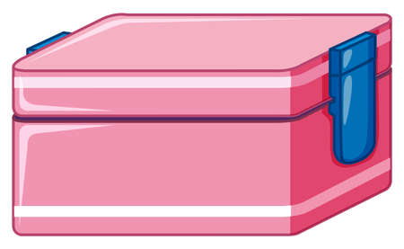 Lunchbox in pink color illustrationのイラスト素材