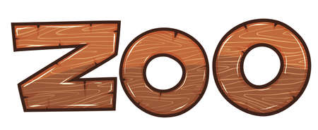 Font design for word zoo illustrationのイラスト素材