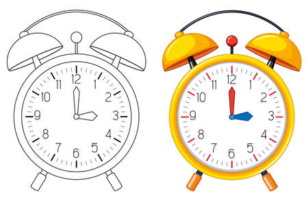 Doodle object for alarm clock illustrationのイラスト素材