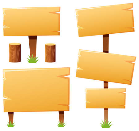 Sign template made of wood illustrationのイラスト素材