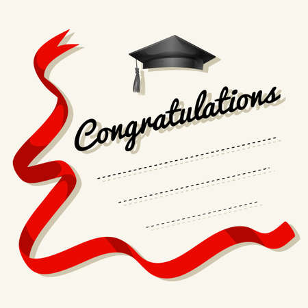 Card template with congratulations word illustrationのイラスト素材