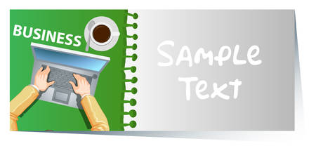 Businesscard template with laptop in background illustrationのイラスト素材