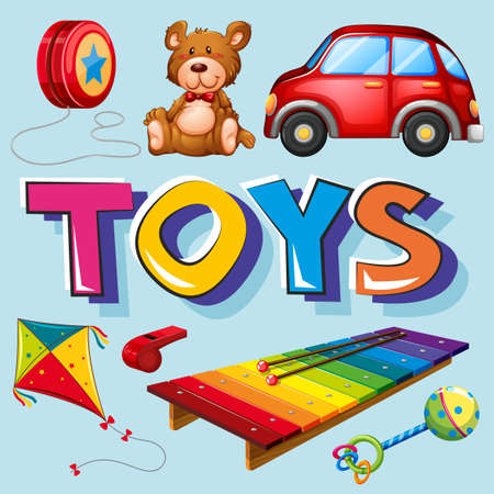 Different types of toys illustrationのイラスト素材
