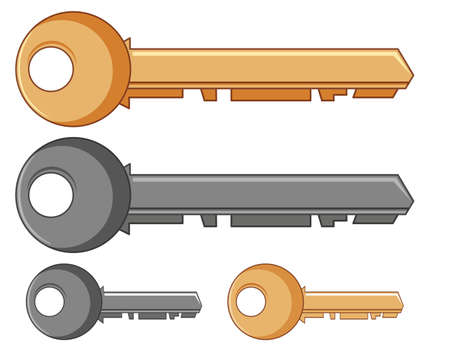 Silver and golden keys illustrationのイラスト素材