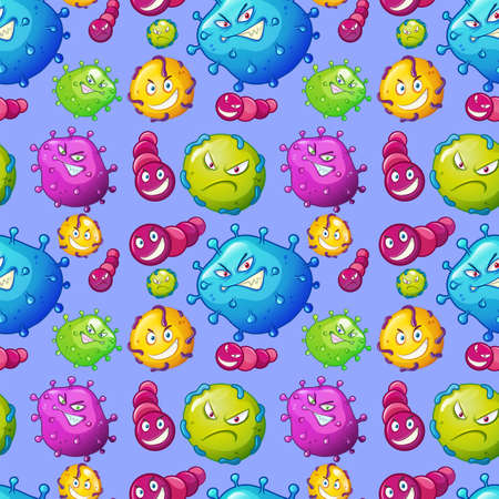 Seamless background with germs illustrationのイラスト素材