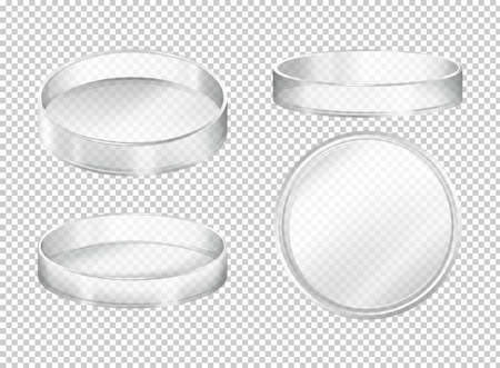 Round transparent plates on transparent background illustrationのイラスト素材