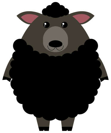 Black sheep on white background illustrationのイラスト素材
