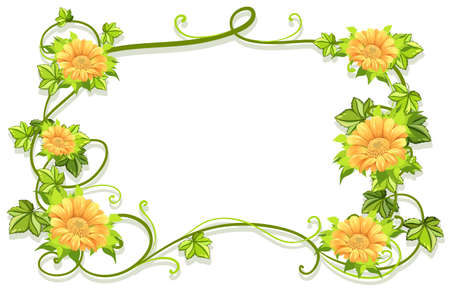 Frame template with yellow flowers illustrationのイラスト素材