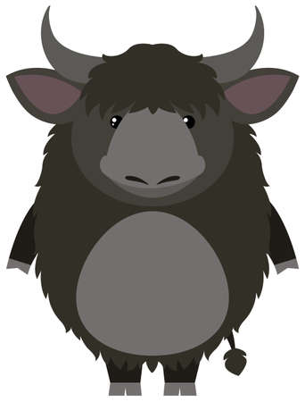 Yak with happy face illustrationのイラスト素材