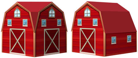 Red barn in 3D design illustrationのイラスト素材