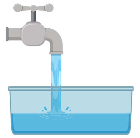 Tab water in the sink illustrationのイラスト素材